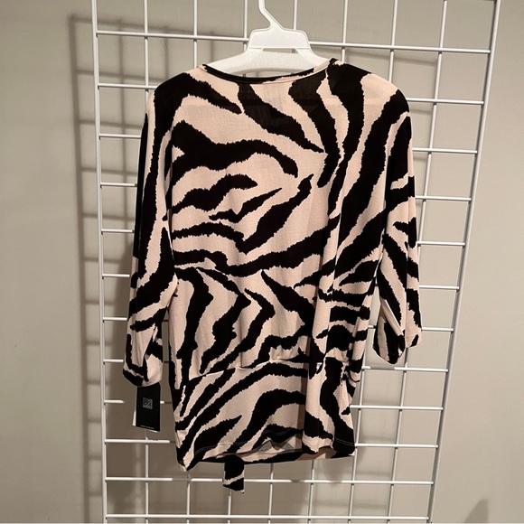 NWT Clara Sun Woo Cozy Knit - Side Tie Sweater Top - Zebra - Picture 5 of 5